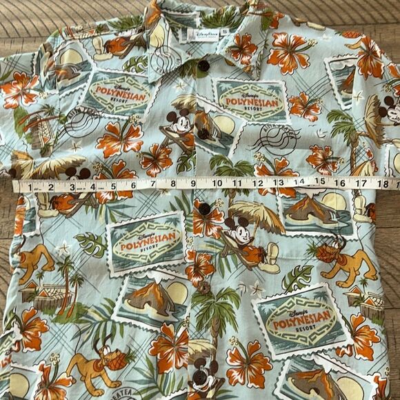 Disney Made in 🇺🇸 Aloha 🏝️ Polynesian 🌺 Resort Shirt Button Down Pocket! - Picture 15 of 17